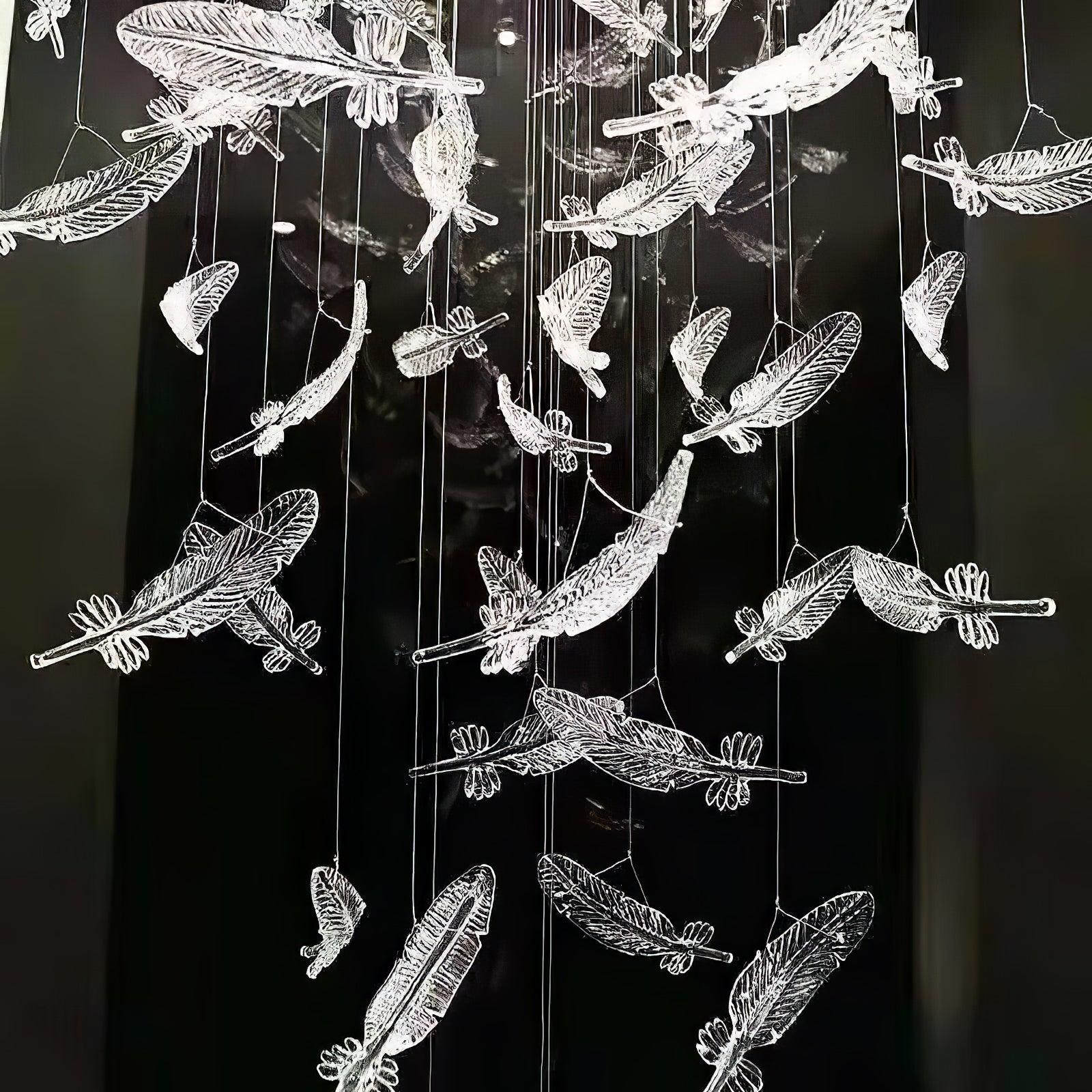 Glass Feathers Chandelier